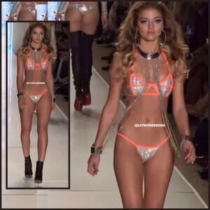 NWT Beach Bunny Blade Runner Holographic Bikini SZ XL $249